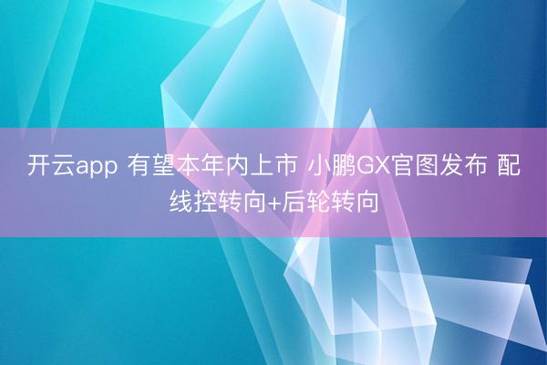 开云app 有望本年内上市 小鹏GX官图发布 配线控转向+后轮转向