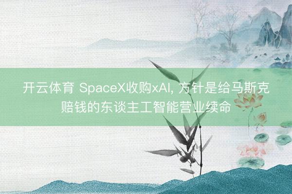 开云体育 SpaceX收购xAI, 方针是给马斯克赔钱的东谈主工智能营业续命