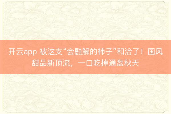 开云app 被这支“会融解的柿子”和洽了！国风甜品新顶流，一口吃掉通盘秋天