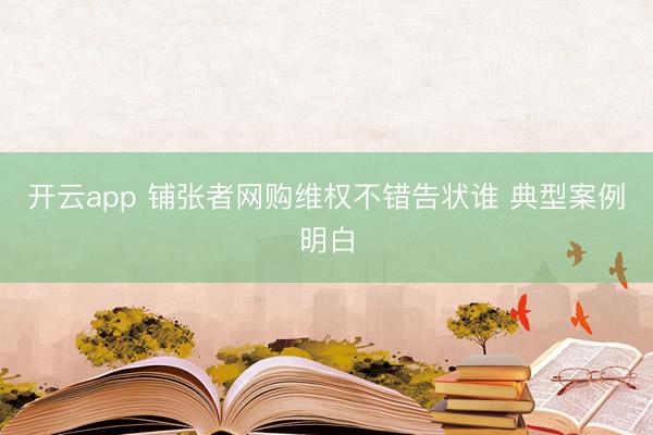 开云app 铺张者网购维权不错告状谁 典型案例明白