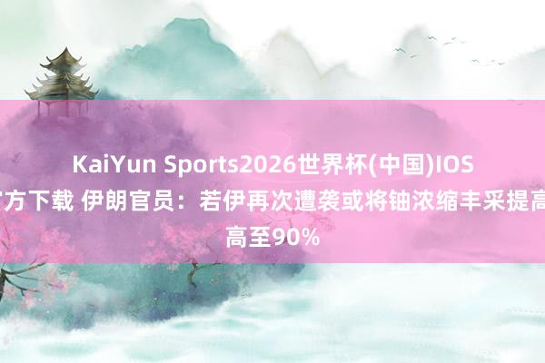 KaiYun Sports2026世界杯(中国)IOS/安卓官方下载 伊朗官员：若伊再次遭袭或将铀浓缩丰采提高至90%