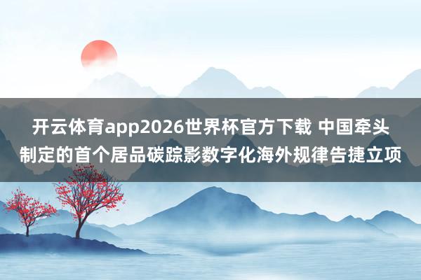 开云体育app2026世界杯官方下载 中国牵头制定的首个居品碳踪影数字化海外规律告捷立项