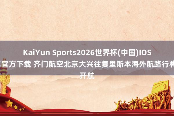 KaiYun Sports2026世界杯(中国)IOS/安卓官方下载 齐门航空北京大兴往复里斯本海外航路行将开航