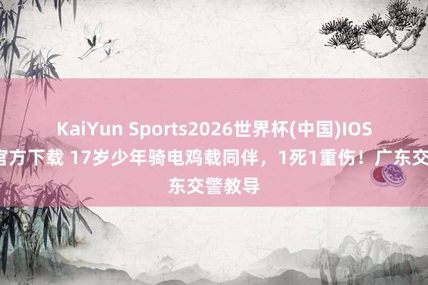 KaiYun Sports2026世界杯(中国)IOS/安卓官方下载 17岁少年骑电鸡载同伴,1死1重伤!广东交警教导