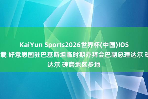 KaiYun Sports2026世界杯(中国)IOS/安卓官方下载 好意思国驻巴基斯坦临时期办拜会巴副总理达尔 磋磨地区步地