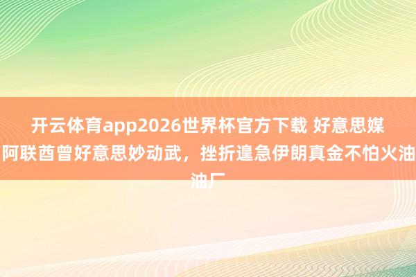 开云体育app2026世界杯官方下载 好意思媒：阿联酋曾好意思妙动武，挫折遑急伊朗真金不怕火油厂