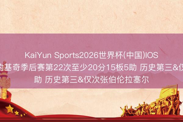 KaiYun Sports2026世界杯(中国)IOS/安卓官方下载 约基奇季后赛第22次至少20分15板5助 历史第三&仅次张伯伦拉塞尔