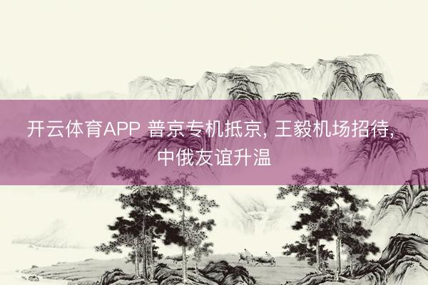 开云体育APP 普京专机抵京， 王毅机场招待， 中俄友谊升温