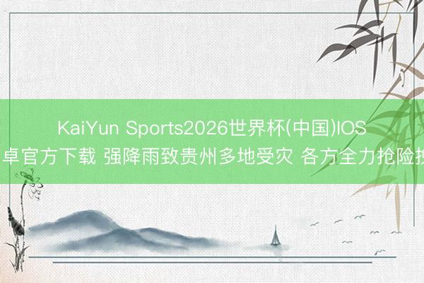 KaiYun Sports2026世界杯(中国)IOS/安卓官方下载 强降雨致贵州多地受灾 各方全力抢险挽回