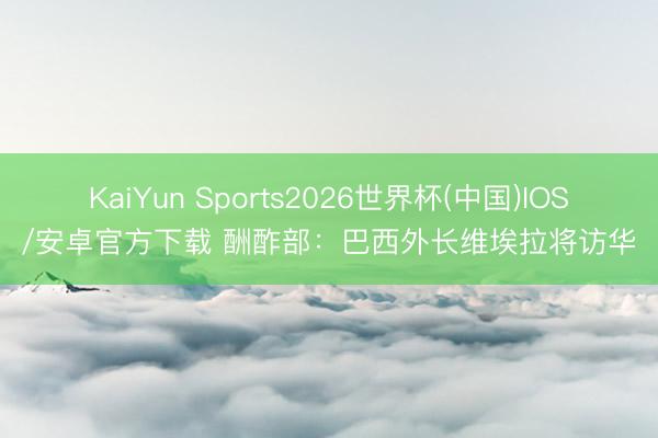 KaiYun Sports2026世界杯(中国)IOS/安卓官方下载 酬酢部：巴西外长维埃拉将访华