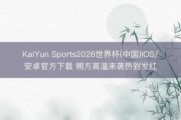 KaiYun Sports2026世界杯(中国)IOS/安卓官方下载 朔方高温来袭热到发红