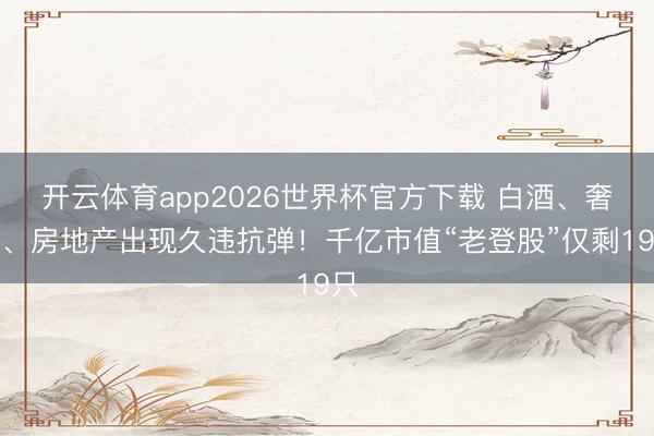 开云体育app2026世界杯官方下载 白酒、奢华、房地产出现久违抗弹！千亿市值“老登股”仅剩19只
