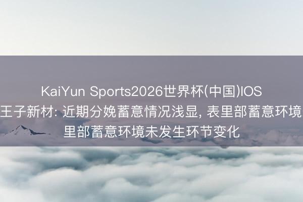 KaiYun Sports2026世界杯(中国)IOS/安卓官方下载 王子新材: 近期分娩蓄意情况浅显， 表里部蓄意环境未发生环节变化