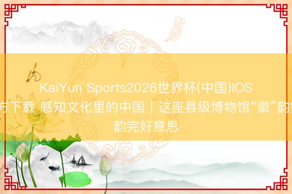 KaiYun Sports2026世界杯(中国)IOS/安卓官方下载 感知文化里的中国｜这座县级博物馆“徽”韵完好意思