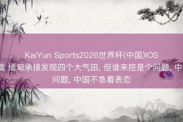 KaiYun Sports2026世界杯(中国)IOS/安卓官方下载 缅甸承接发现四个大气田, 但谁来挖是个问题, 中国不急着表态