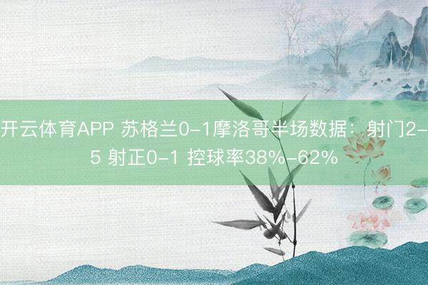 开云体育APP 苏格兰0-1摩洛哥半场数据：射门2-5 射正0-1 控球率38%-62%